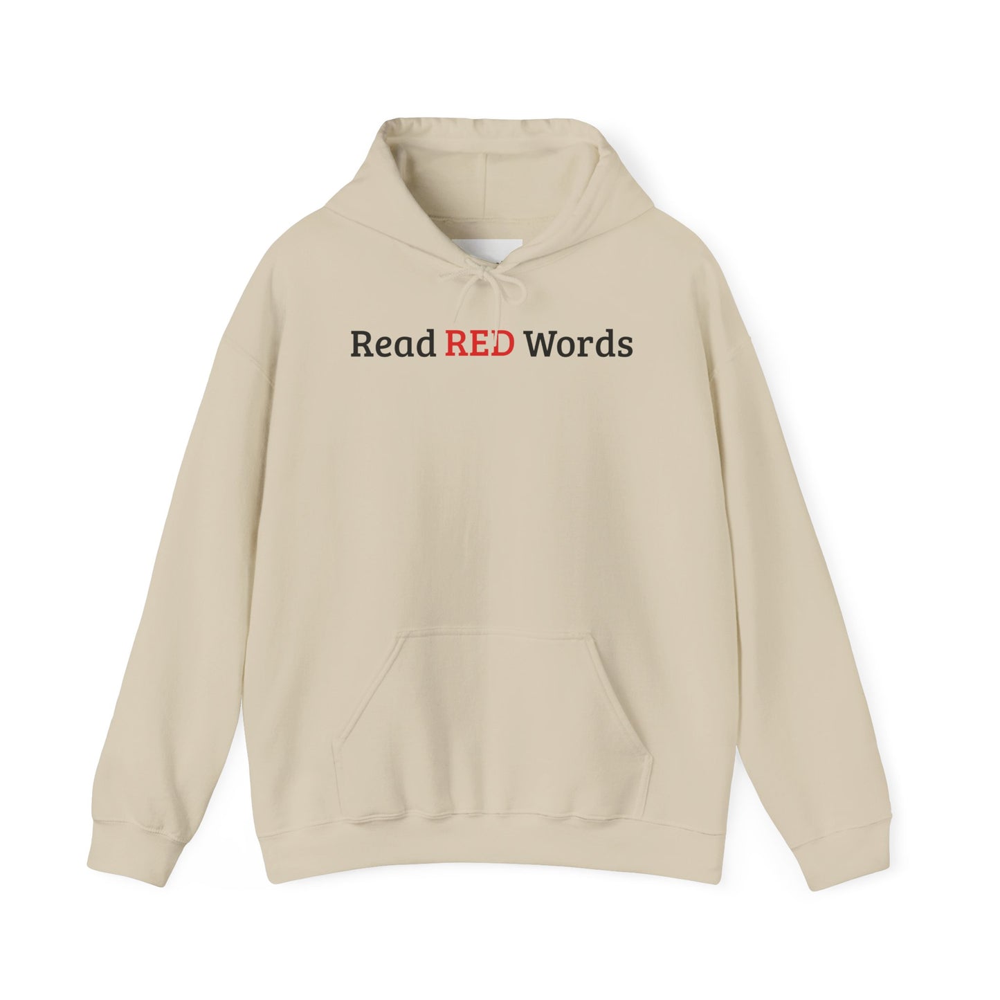 Read RED Words Hoodie — Minimal Typography Sweatshirt